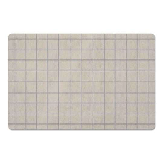 Gray & Cream Check Floor Mat